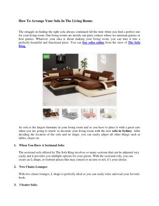 How To Arrange Your Sofa In The Living Room: