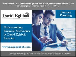 David Eghbali Financial Statements Guidelines