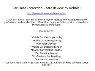 Car Paint Correction 5 Star Review by Debbie B