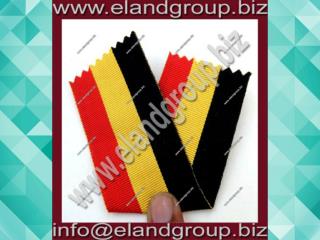 Medal Ribbon Black With Red & Yellow