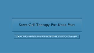 Stem Cell Therapy For Knee Pain