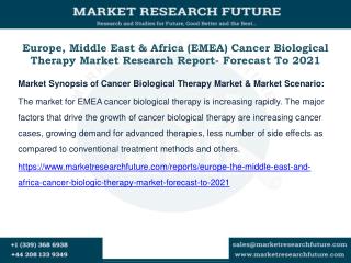 Europe, Middle East & Africa (EMEA) Cancer Biological Therapy Market Research Report- Forecast To 2021