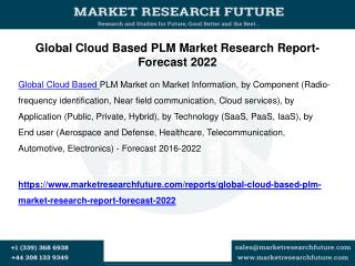 Global cloud based plm market research report forecast 2022