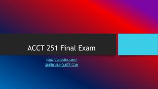 ACCT 251 Final Exam