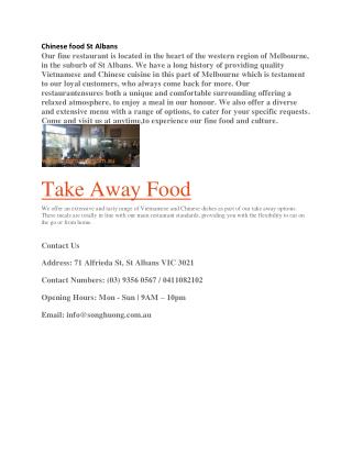 Take away food St Albans