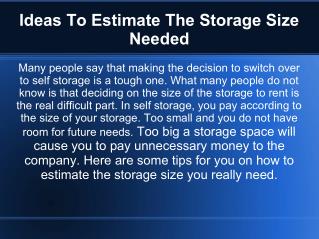 Storage units Ideas