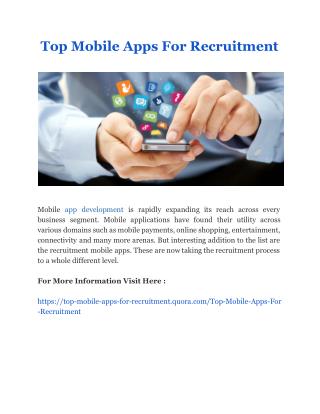 Top Mobile Apps For Recruitment
