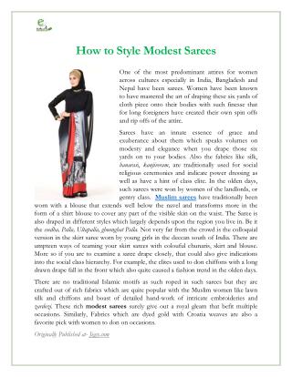 How to Style Modest Sarees