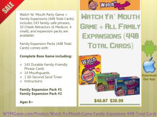 Watch Ya’ Mouth Game All Family Expansions (448 Total Cards)