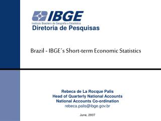Brazil - IBGE´s Short-term Economic Statistics