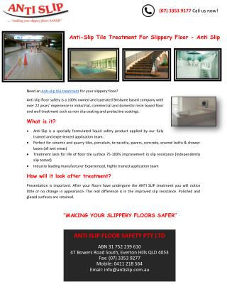 Anti-Slip Tile Treatment For Slippery Floor - Anti Slip