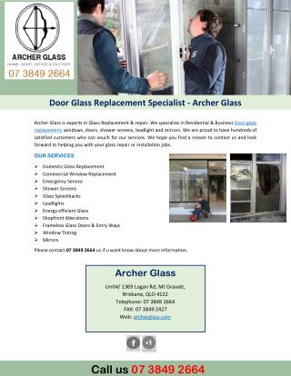 Door Glass Replacement Specialist - Archer Glass