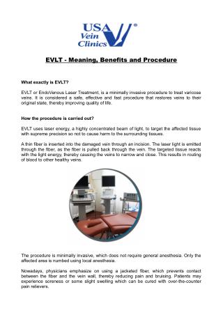 EVLT Benefits & Procedure - USA Vein Clinics