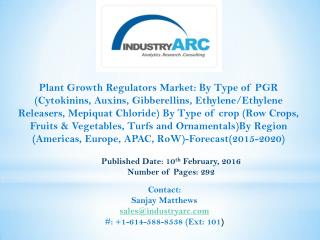 Plant Growth Regulators Market aided by shooting population & inevitable need for plant care.