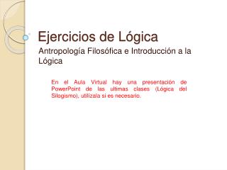 Ejercicios de Lógica