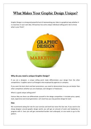 What Makes Your Graphic Design Unique?