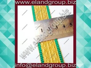 Gold Mylar Lace With Green Edges