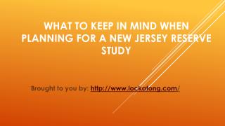 What To Keep In Mind When Planning For A New Jersey Reserve Study