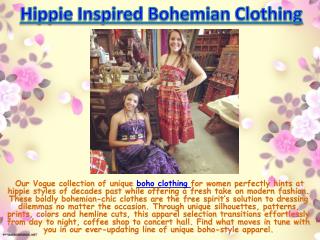 Hippie Inspired Bohemian Clothing