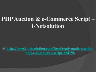 PHP Auction & e-Commerce Script – i-Netsolution