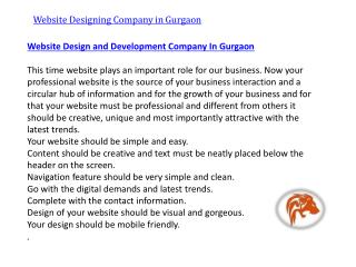 Website design and development company in gurgaon