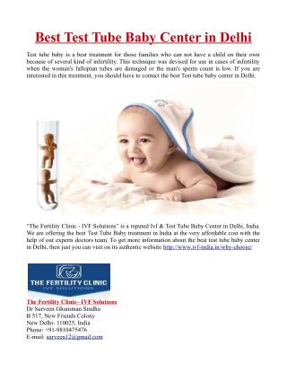 Best Test Tube Baby Center in Delhi
