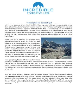 trekking company Nepal