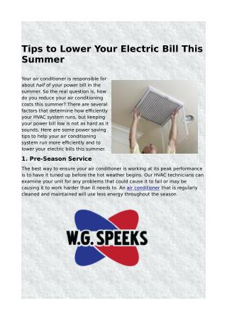 Tips to Lower Your Electric Bill This Summer