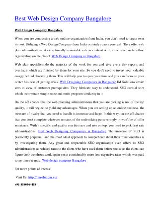 Best Web Design Company Bangalore