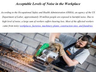 Acceptable Levels of Noise in the Workplace