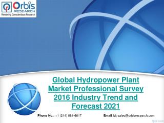 Global Hydropower Plant Market Professional Survey Growth Report 2016-2021