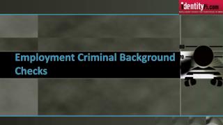 Employment Criminal Background Checks