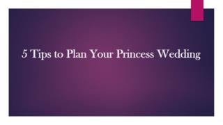 5 Tips to Plan Your Princess Wedding