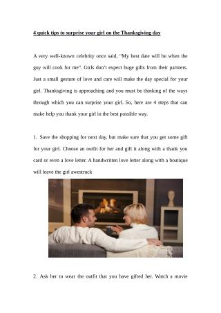 4 Quick Tips to Surprise Her on the Thanksgiving day