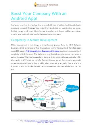 Boost your company with android app