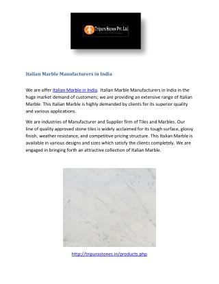 Italian Marble Manufacturers in India
