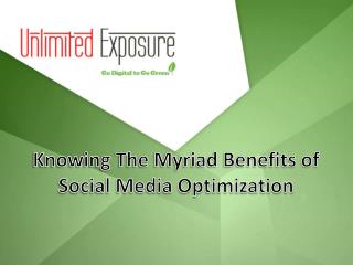 Knowing the Myriad Benefits of Social Media Optimization
