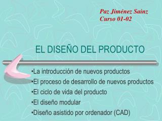 EL DISEÑO DEL PRODUCTO