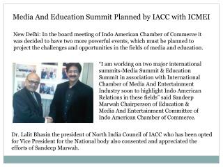 Media and education summit planned by iacc with icmei
