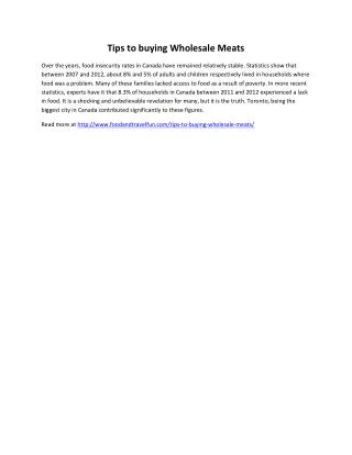Tips to buying Wholesale Meats