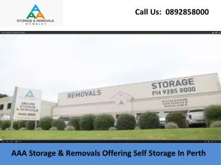 AAA Storage & Removals Offering Self Storage In Perth