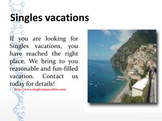 Singles vacations