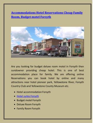 Accommodations Hotel Reservations Cheap Family Room, Budget motel Forsyth