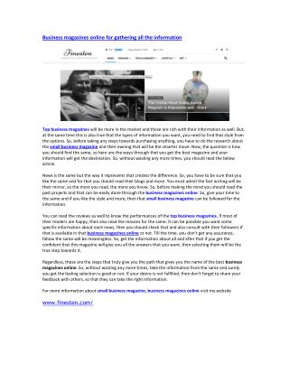 Online fashion magazine
