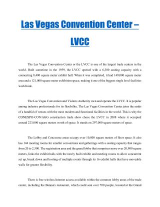 Las Vegas Convention Center – LVCC