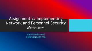 Assignment 2: Implementing Network and Personnel Security Measures