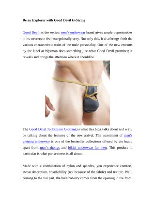 Be an Explorer with Good Devil G-String