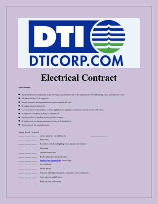 Sample Electrical Contract