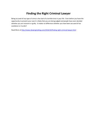 Finding the Right Criminal Lawyer