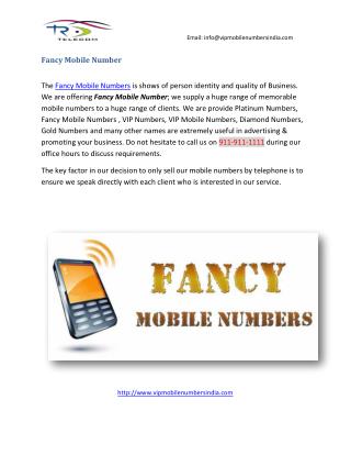 Fancy Mobile Numbers